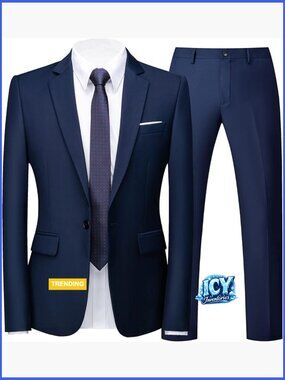 Slim Fit Polyester Tuxedo Suit for Wedding Business Formal